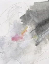 Expressief grijs-roze abstract
