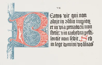 Kunst van de Lithografie: Psalter - Beginletter B, Plaat VIII