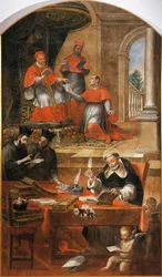 Sint Raymond van Penafort, adviseur van Paus Gregorius IX, door Alonso Antonio Villamor (1661-1729). Uit het Klooster van Sint Esteban, Salamanca, Spanje.
