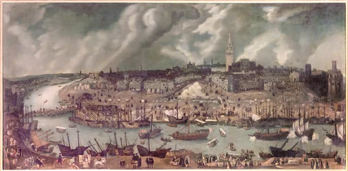 Zicht op de stad Sevilla (Spanje)