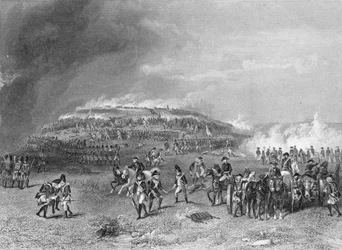 Slag bij Bunker Hill, 17 juni 1775, gegraveerd door John Godfrey