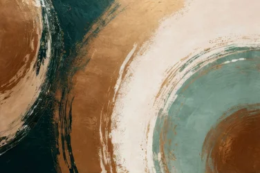 Abstracte blauwgroene en gouden krullen