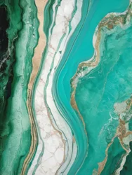 Teal-goudkleurige marmeren swirl
