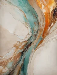 Teal-oranje abstracte stroming