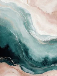 Blauwgroen-roze oceaangolven