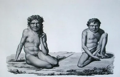 Port Jackson, Nieuw-Holland: Aboriginals uit de Blauwe Bergen, uit 
