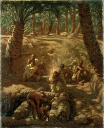 Berbers bij een Oaseput