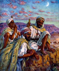 Groep Arabische herders van Nasreddine Dinet (Alphonse-Étienne Dinet). 1861-1929. Een Franse oriëntalistische schilder, 1918