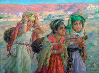 Jonge Meisjes die Water Dragen, c1881-1926