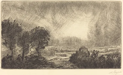 Landschap met storm