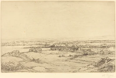 Vlakbij een meer La plaine près du lac