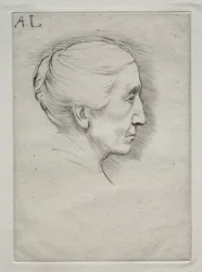 Portret van Mme. Emily Hughes 1e plaat