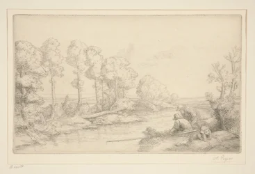 Rust aan de oever van de rivier