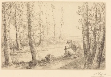Rust langs de oevers van de rivier (Repos au bord de la rivière)