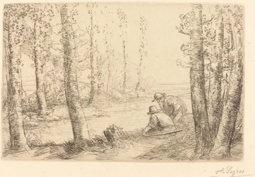 Rust langs de oevers van de rivier