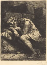 Slapende bedelaar