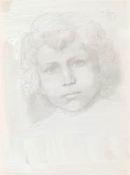 Studie van Cupido Hoofd van een meisje, 1904