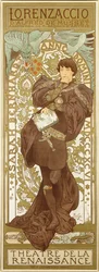Lorenzaccio, met de staande figuur van Sarah Bernhardt in de rol, 1896