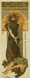 Sarah Bernhardt als Medee in het Renaissance Theater. 1898
