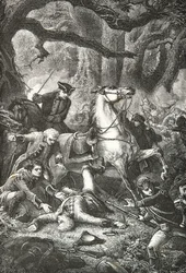 Dood van generaal Edward Braddock bij de slag om Monongahela