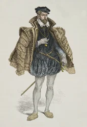Portret van Gaspard de Coligny (Gravure)
