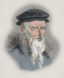 Portret van Guillaume Farel (Gravure)