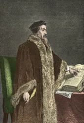 Portret van Jean Calvin (Gravure)