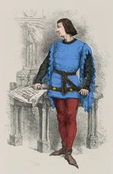 Portret van Koning Karel 5 de Wijze (Gravure)