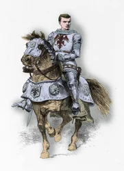 Portret van de connetable Bertrand Du Guesclin (Gravure)