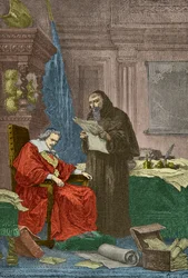 Hereniging tussen Richelieu en Vader Joseph (gravure)