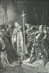 Sciarra Colonna slaat paus Bonifatius 8 in Anagni