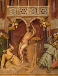 St. Joris onderworpen aan marteling op het rad