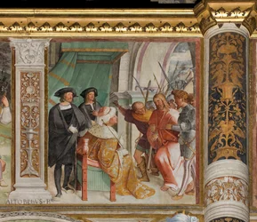 Centraal Schip, Zesde Zuidelijke Span, Christus voor Kajafas, Altobello Melone