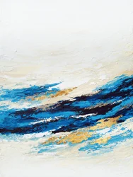 Blauw-gouden oceaangolven
