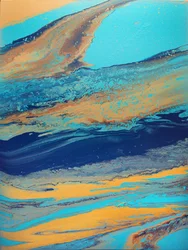 Vloeibaar goud en blauw