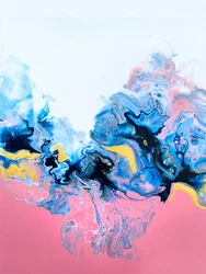 Roze Blauw Goud Vloeistofstroom