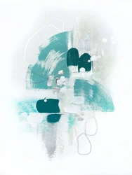 Rustige abstracte voorstelling in blauwgroen