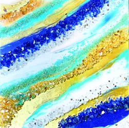 Sprankelende blauw-gouden stroom