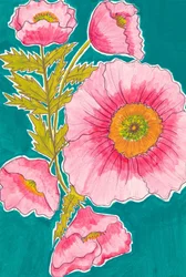 Levendige roze klaprozen