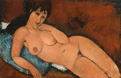 Naakt op een Blauwe Kussen, 1917