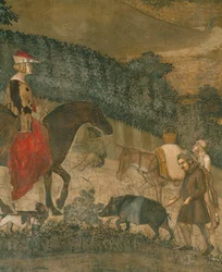 Boeren met een zwart varken en een ezel