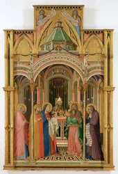 De presentatie in de tempel (tempera op hout)