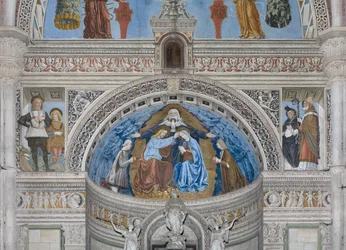 Kroning van de Maagd Maria met God en de Heilige Geest tussen Francesco en Ludovico Sforza, 1500-1522