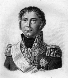 Portret van Generaal Becker die Napoleon I in 1815 begeleidde naar de plaats van zijn inscheping naar Sint-Helena na de 100 dagen. in 