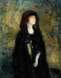Mevrouw Claude Johnson in het zwart