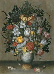 Chinese Vaas met Bloemen, Schelpen en Insecten