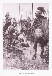 Een pauze langs de weg, illustratie uit De Romeinse Soldaat, 1928