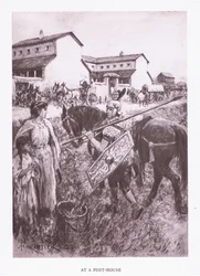 Bij een posthuis, illustratie uit De Romeinse Soldaat, 1928