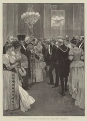 Bal gegeven aan provinciale burgemeesters en burgemeestersvrouwen in het Mansion House, de receptie