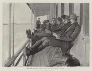 Van Euston naar Klondike, op weg naar huis, enkele passagiers van de Hamilton